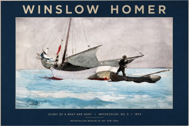 Winslow Homer Study of a Boat and Dory Watercolor, No. 3 No2 - Plakat