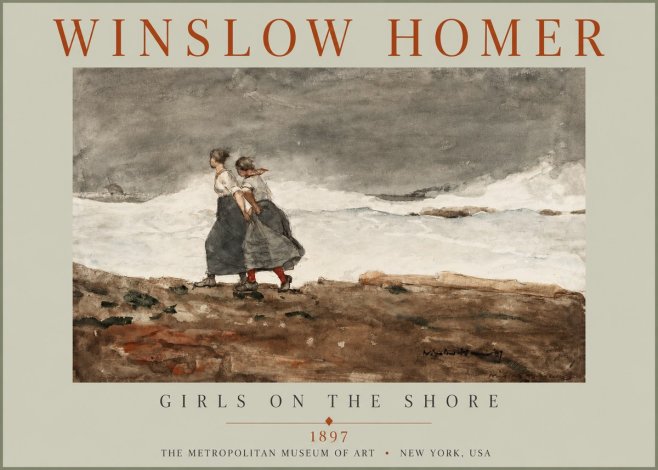 Winslow Homer Girls on the Shore No2 - Plakat