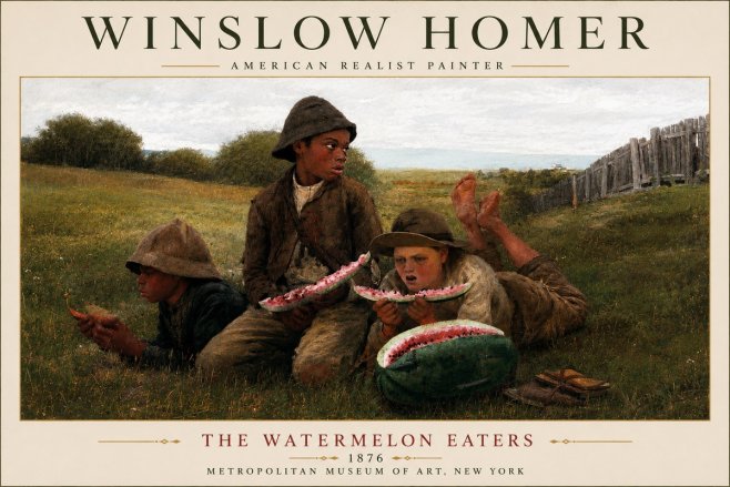 Winslow Homer The Watermelon Eaters No4 - Plakat