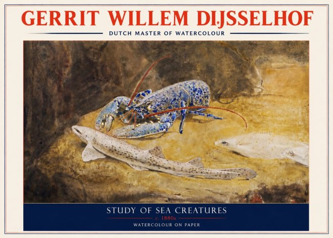 Gerrit Willem Dijsselhof Study of Sea Creatures No3 - Plakat