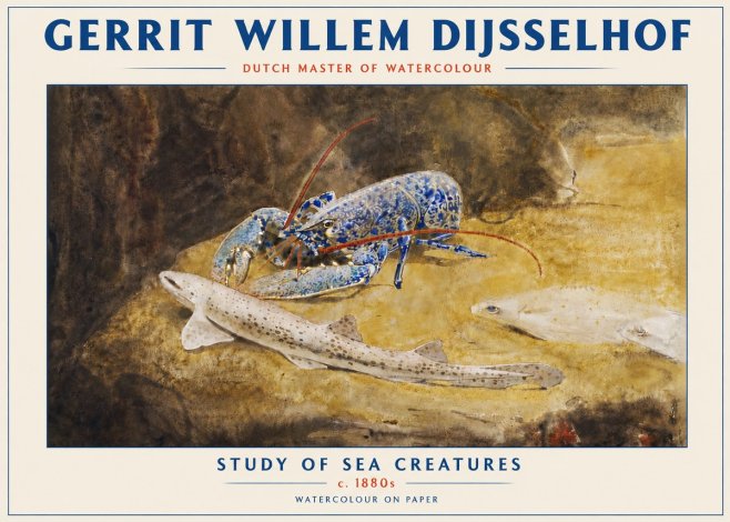 Gerrit Willem Dijsselhof Study of Sea Creatures No5 - Plakat