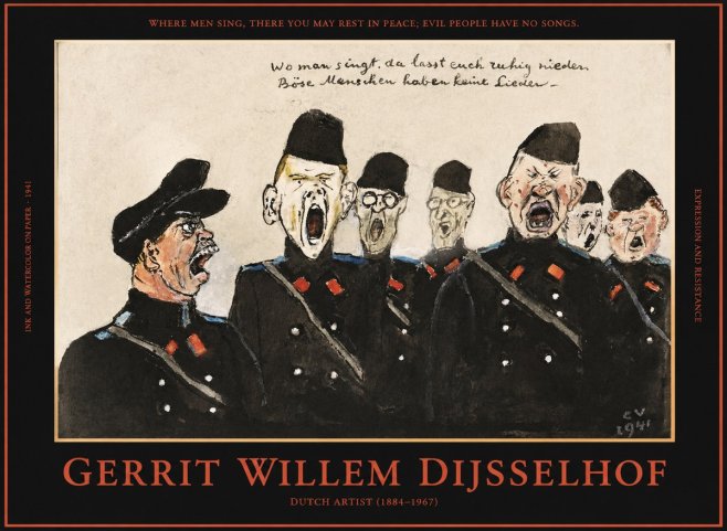 Gerrit Willem Dijsselhof Where Men Sing, There You May Rest in Peace; Evil People Have No Songs. No1 - Plakat