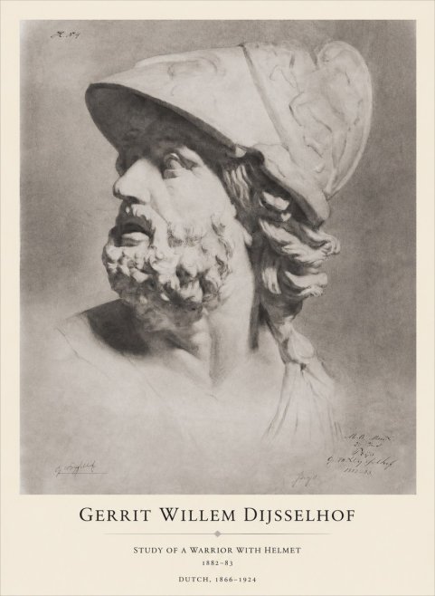 Gerrit Willem Dijsselhof Study of a Warrior with Helmet No1 - Plakat