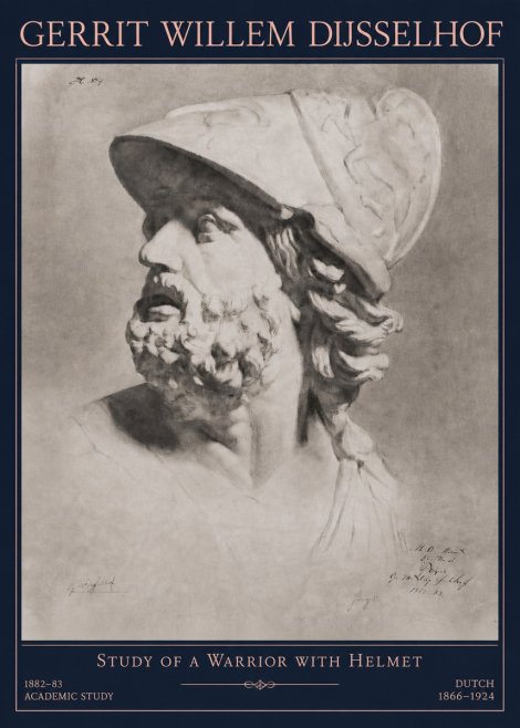 Gerrit Willem Dijsselhof Study of a Warrior with Helmet No3 - Plakat