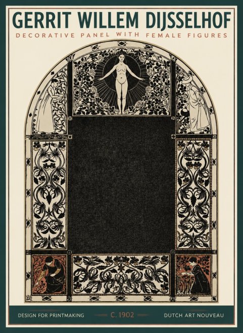 Gerrit Willem Dijsselhof Ornamental Composition with Figures No3 - Plakat