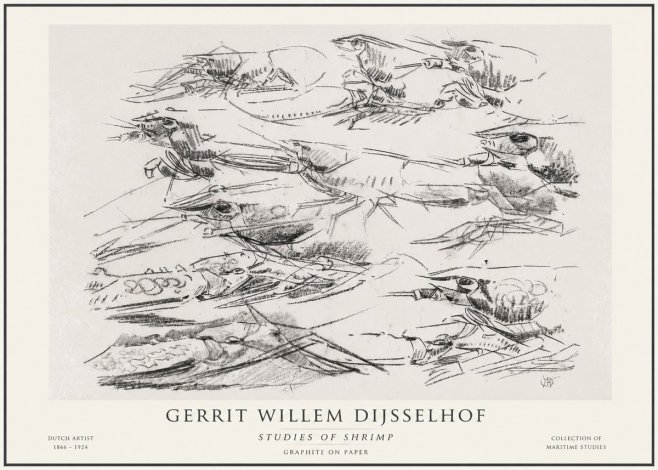 Gerrit Willem Dijsselhof Studies of Birds in Motion No6 - Plakat