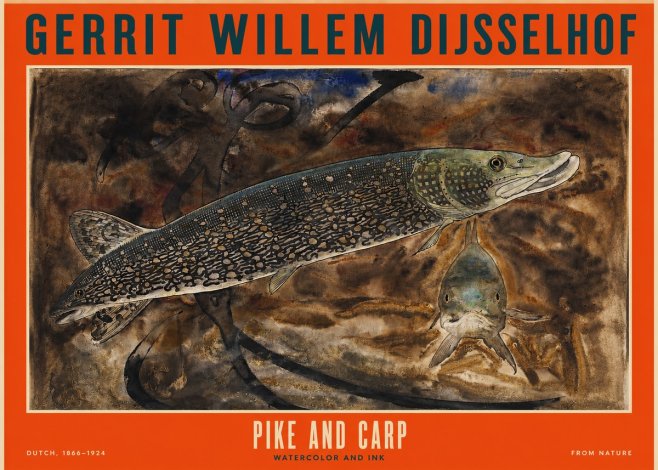 Gerrit Willem Dijsselhof Pike and Carp No2 - Plakat