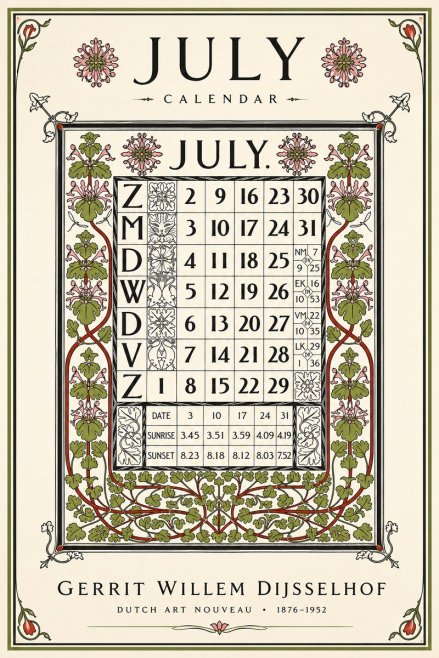 Gerrit Willem Dijsselhof July. No6 - Plakat