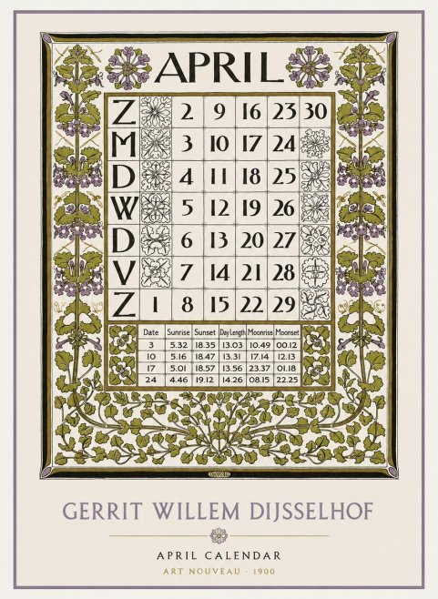 Gerrit Willem Dijsselhof April No2 - Plakat