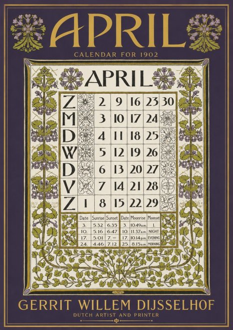 Gerrit Willem Dijsselhof April No4 - Plakat