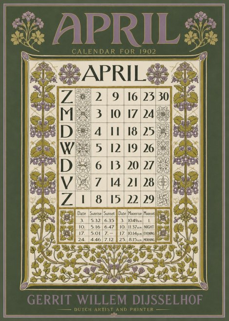 Gerrit Willem Dijsselhof April No5 - Plakat