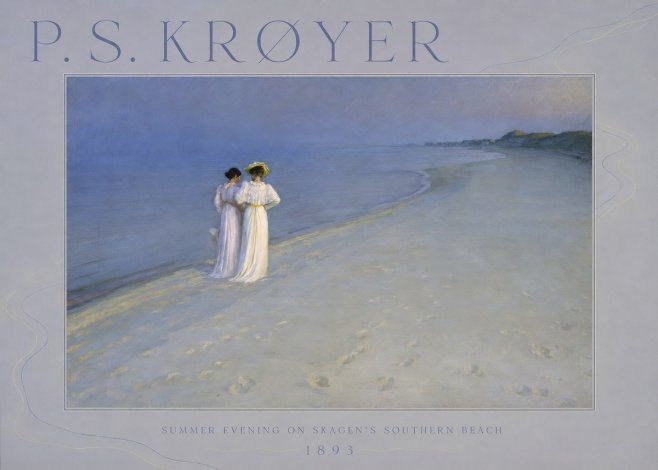 P.S. Krøyer Summer Evening on Skagen's Southern Beach No6 - Plakat