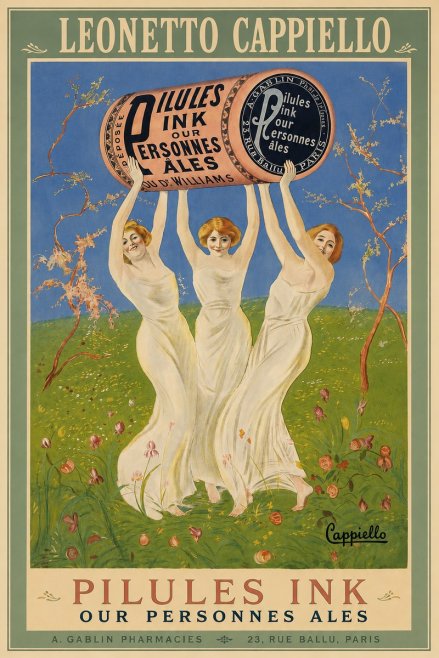 Leonetto Cappiello Pilules Ink Our Personnes Ales No3 - Plakat