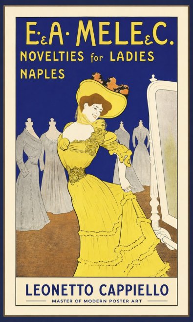 Leonetto Cappiello E.&a. Mele & C. Novelties for Ladies Naples No1 - Plakat