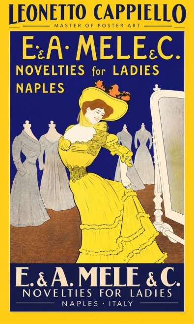 Leonetto Cappiello E.&a. Mele & C. Novelties for Ladies Naples No2 - Plakat