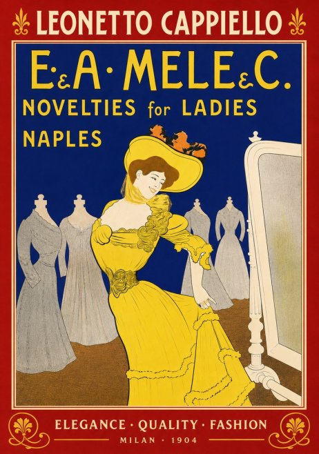 Leonetto Cappiello E.&a. Mele & C. Novelties for Ladies Naples No5 - Plakat