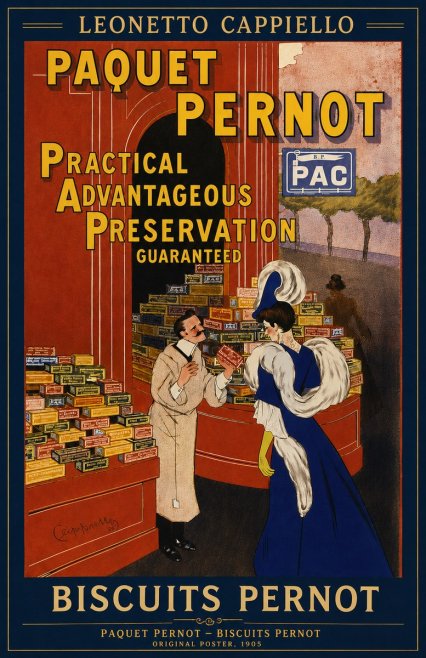 Leonetto Cappiello Paquet Pernot – Biscuits Pernot No4 - Plakat
