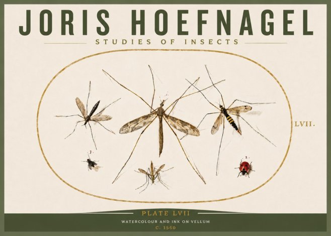 Joris Hoefnagel Studies of Insects II No5 - Plakat