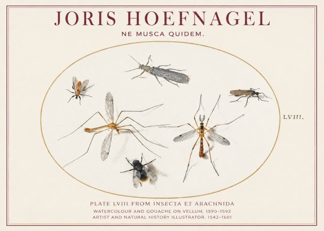 Joris Hoefnagel Plate Lviii from Insecta Et Arachnida No1 - Plakat