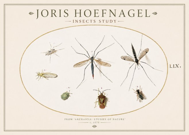 Joris Hoefnagel Insects Study I No1 - Plakat