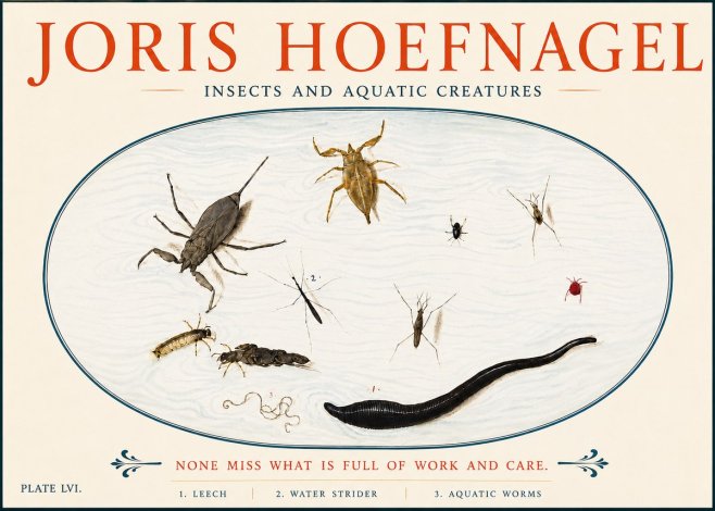 Joris Hoefnagel Insects and Aquatic Creatures No5 - Plakat