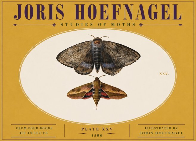 Joris Hoefnagel Studies of Moths I No5 - Plakat