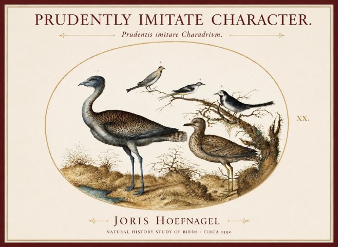 Joris Hoefnagel Prudently Imitate Character. No1 - Plakat