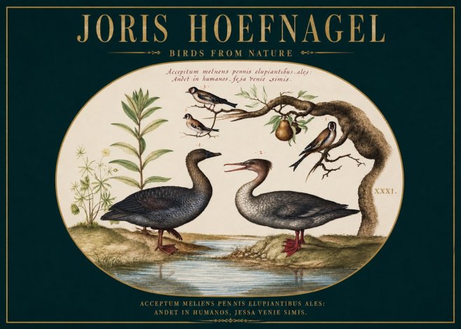 Joris Hoefnagel Acceptiem Meliens Pennis Fupidantibus Ales No3 - Plakat