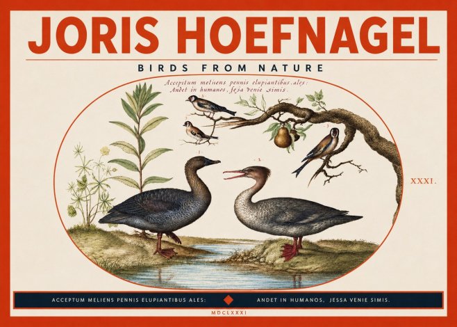 Joris Hoefnagel Acceptiem Meliens Pennis Fupidantibus Ales No4 - Plakat