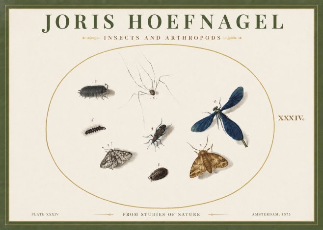 Joris Hoefnagel Insects and Arthropods No2 - Plakat