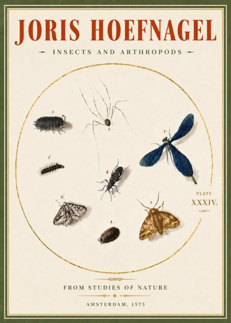 Joris Hoefnagel Insects and Arthropods No5 - Plakat