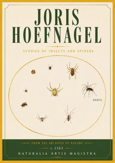 Joris Hoefnagel Studies of Insects and Spiders No6 - Plakat