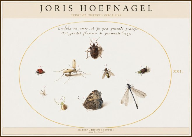 Joris Hoefnagel Study of Insects • Circa 1590 No1 - Plakat