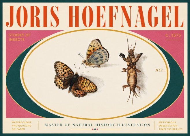 Joris Hoefnagel Studies of Insects Xii No4 - Plakat