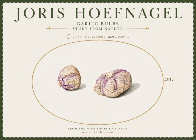 Joris Hoefnagel Garlic Bulbs Study from Nature No4 - Plakat