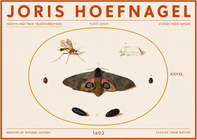 Joris Hoefnagel Insects and Their Transformations - Plate Xxvii No5 - Plakat