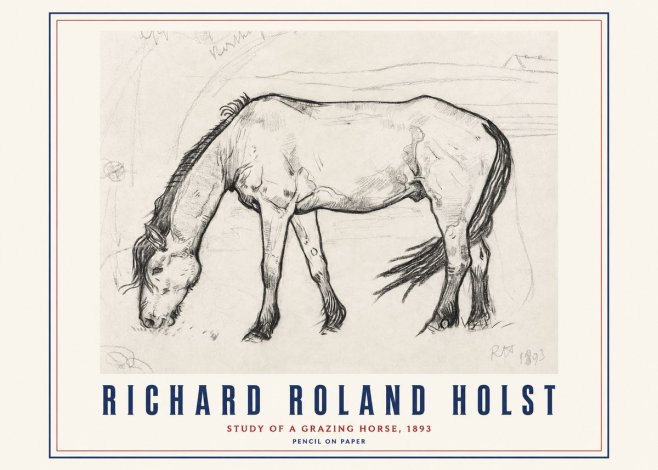 Richard Roland Holst Study of a Grazing Horse No3 - Plakat