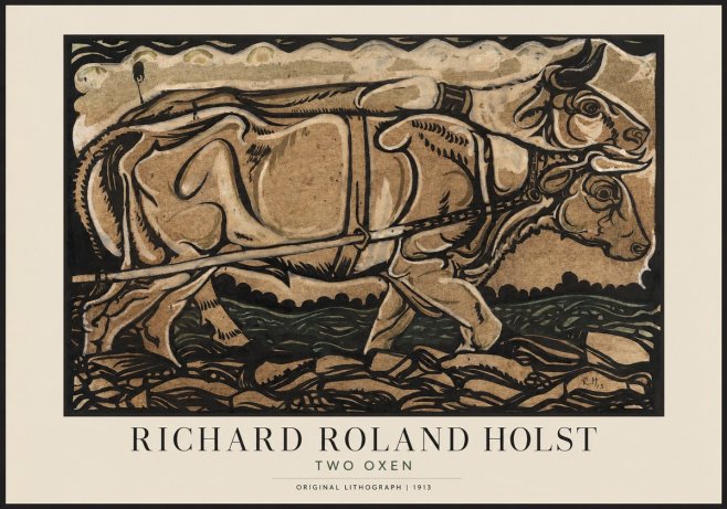Richard Roland Holst Two Oxen No1 - Plakat