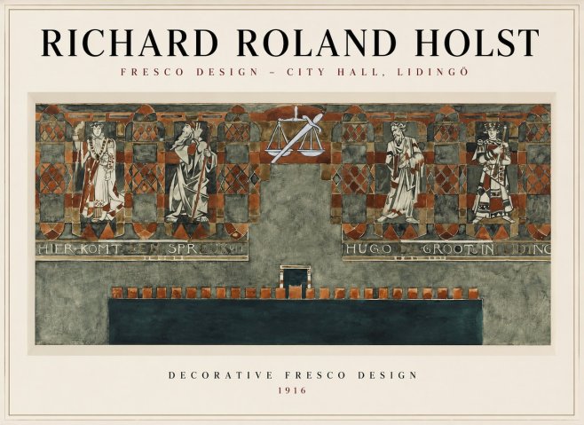 Richard Roland Holst Fresco Design - City Hall, Lidingö No1 - Plakat