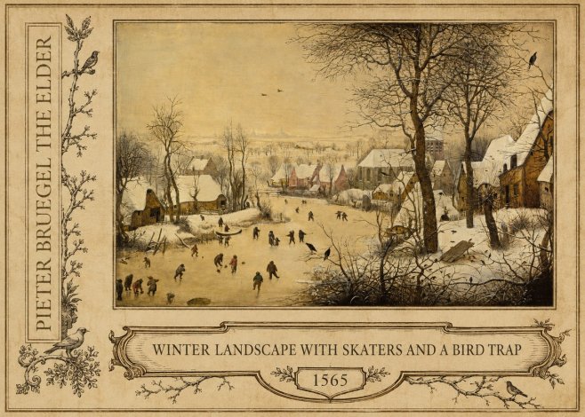 Pieter Bruegel Winter Landscape with Skaters and a Bird Trap No2 - Plakat