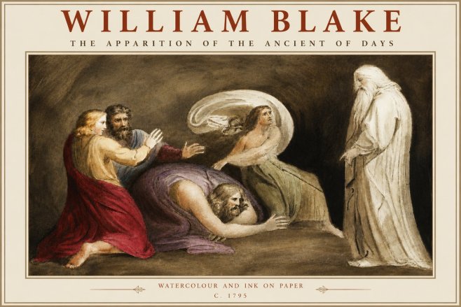 William Blake The Apparition of the Ancient of Days No4 - Plakat