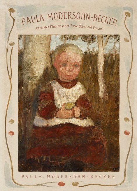 Paula Modersohn-Becker Sitzendes Kind an Einer Birke (Kind Mit Frucht) No5 - Plakat