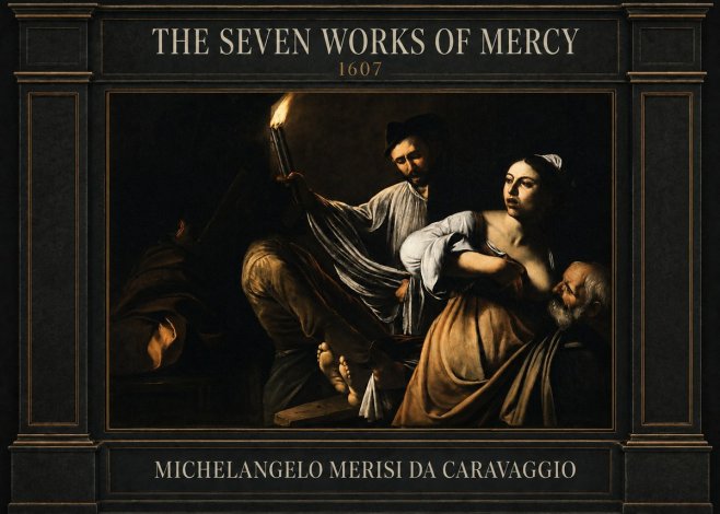 Michelangelo Merisi da Caravaggio The Seven Works of Mercy III No4 - Plakat