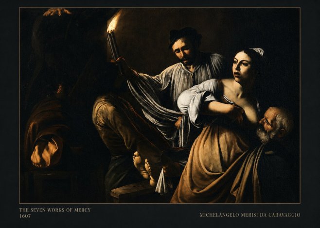 Michelangelo Merisi da Caravaggio The Seven Works of Mercy III No5 - Plakat