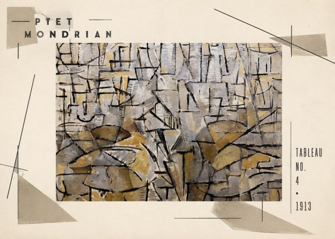 Piet Mondrian Tableau No. 4 No3 - Plakat