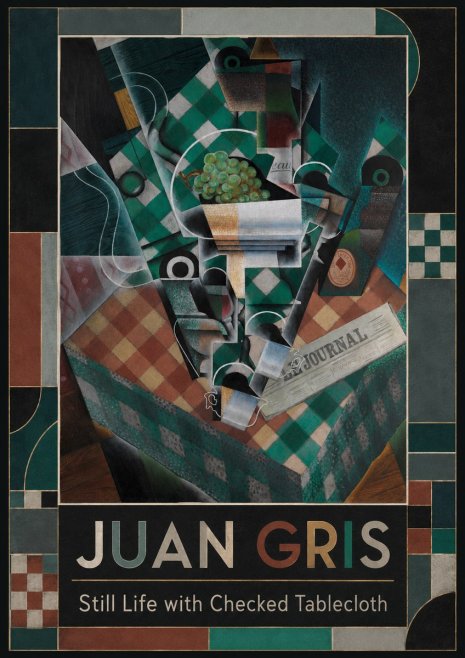 Juan Gris Still Life with Checked Tablecloth No1 - Plakat
