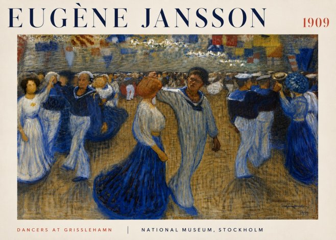 Eugène Jansson Dancers at Grisslehamn No6 - Plakat
