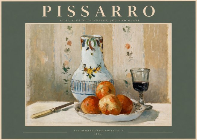 Pissarro Still Life with Apples, Jug and Glass No2 - Plakat