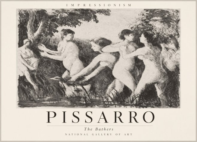 Pissarro The Bathers No2 - Plakat