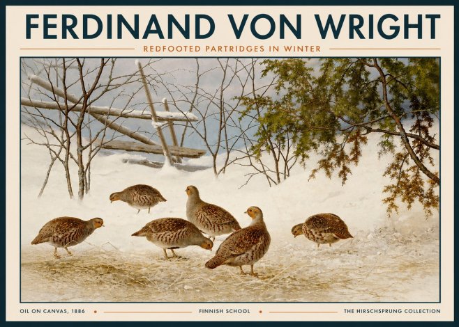 Ferdinand von Wright Redfooted Partridges in Winter No3 - Plakat